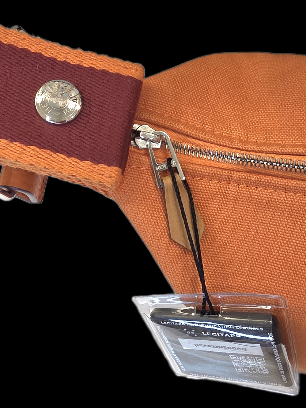 Orange Canvas Cosmetic Pouch with Rope Strap - Picture 8 of 14